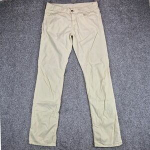 Canali Casual Pants Mens 34 Yellow Lyocell Cotton 5-Pocket Made in Italy